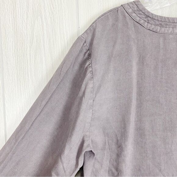 Cloth & Stone | Ladder Trimmed Peplum Blouse Size Medium - Picture 6 of 9